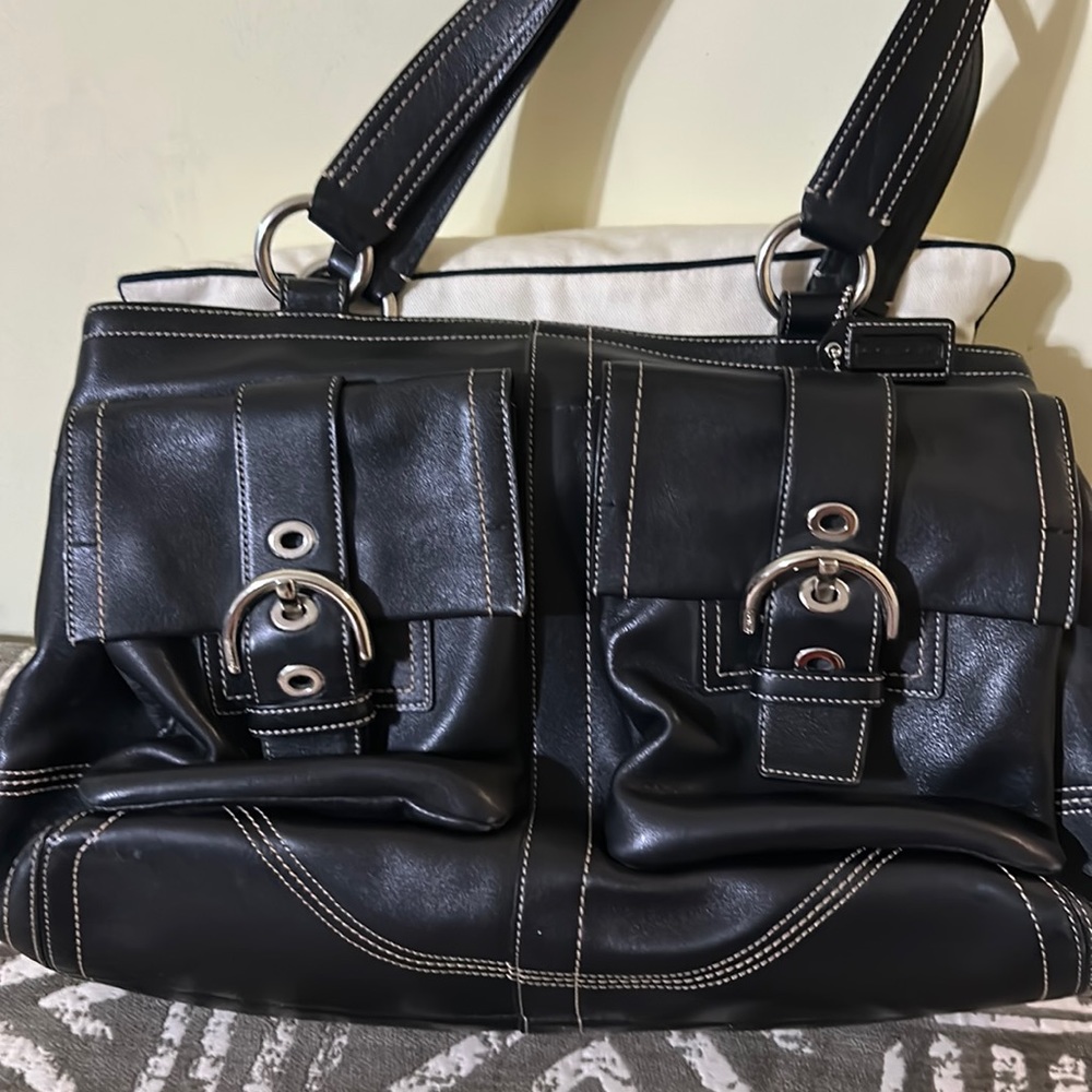 Coach black leather purse